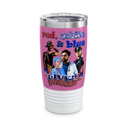 rw&b lives matter - Ringneck Tumbler, 20oz (light pink)