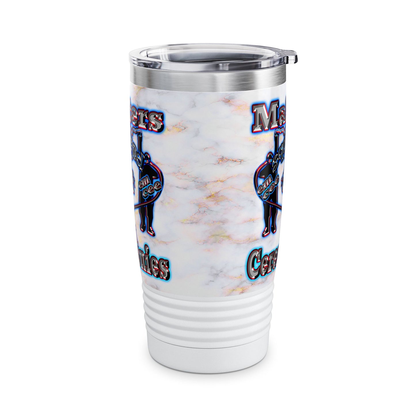 em cee squared - Ringneck Tumbler, 20oz (white marble)