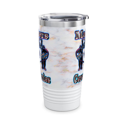 em cee squared - Ringneck Tumbler, 20oz (white marble)