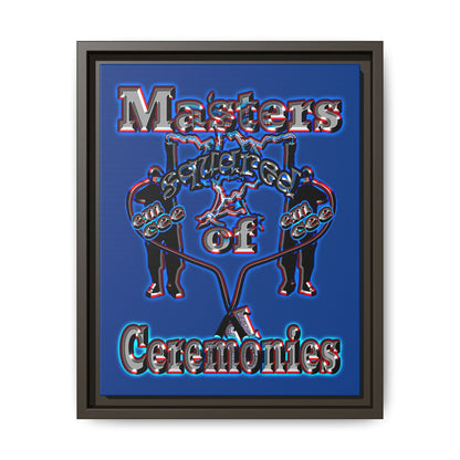 em cee squared - framed canvas art (dark blue)