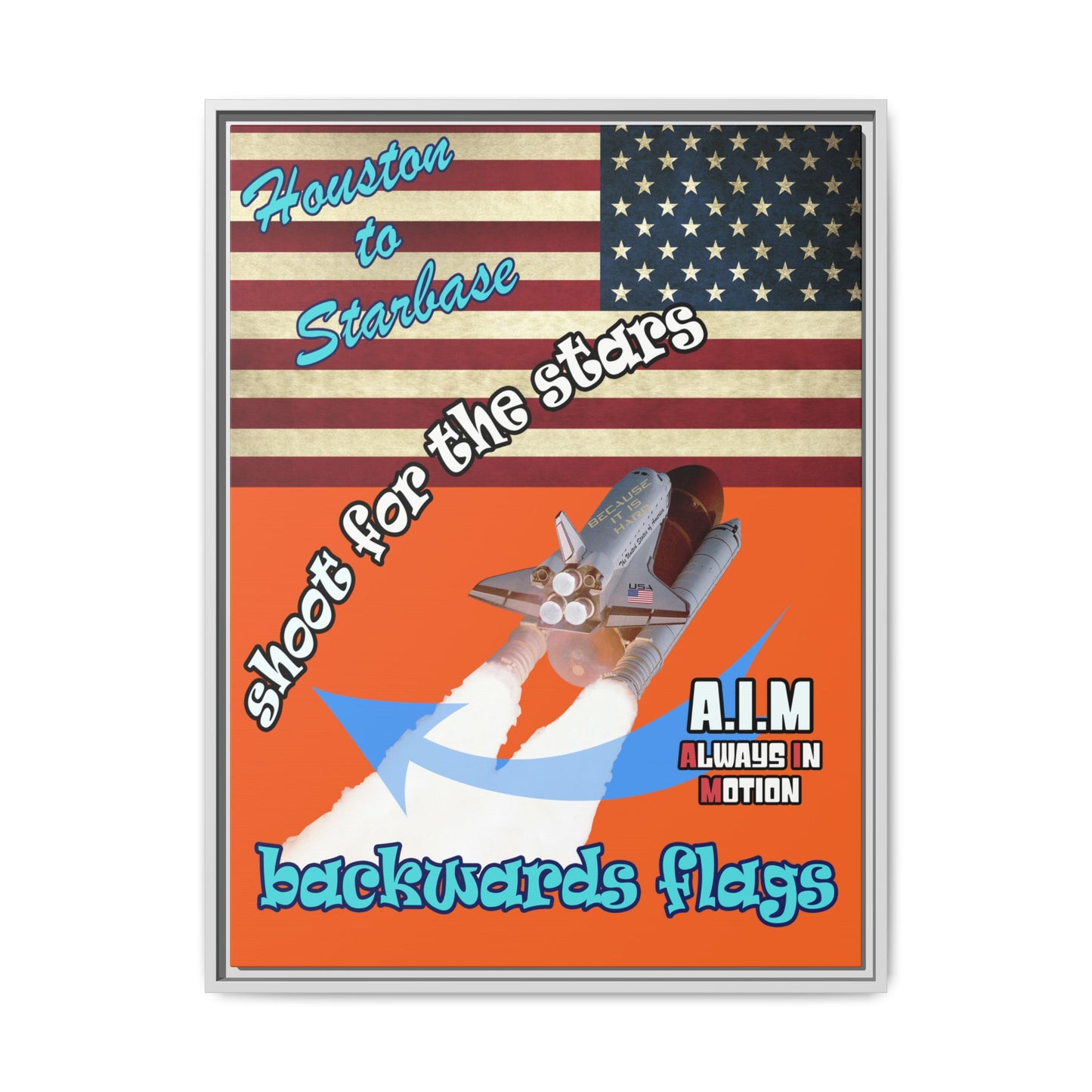 shoot for the stars - framed canvas art (orange)