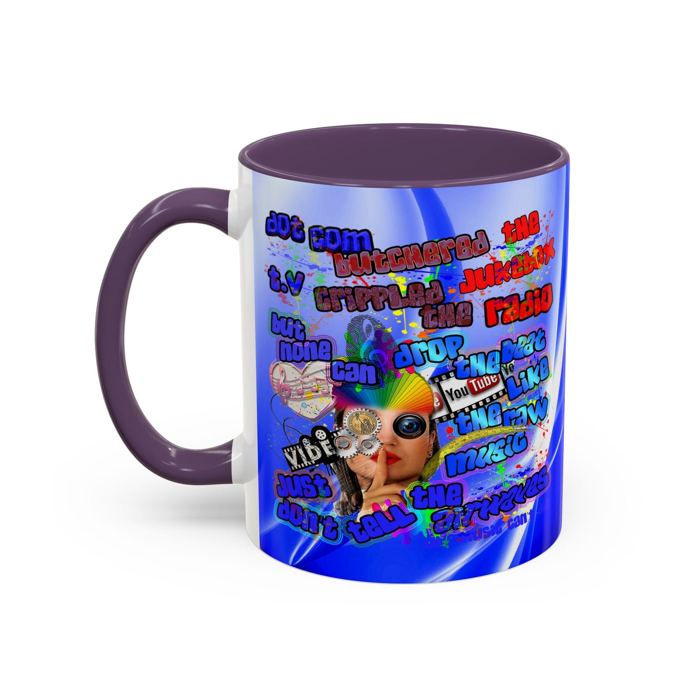 drop the beat - Accent Mug (blue-white wave)