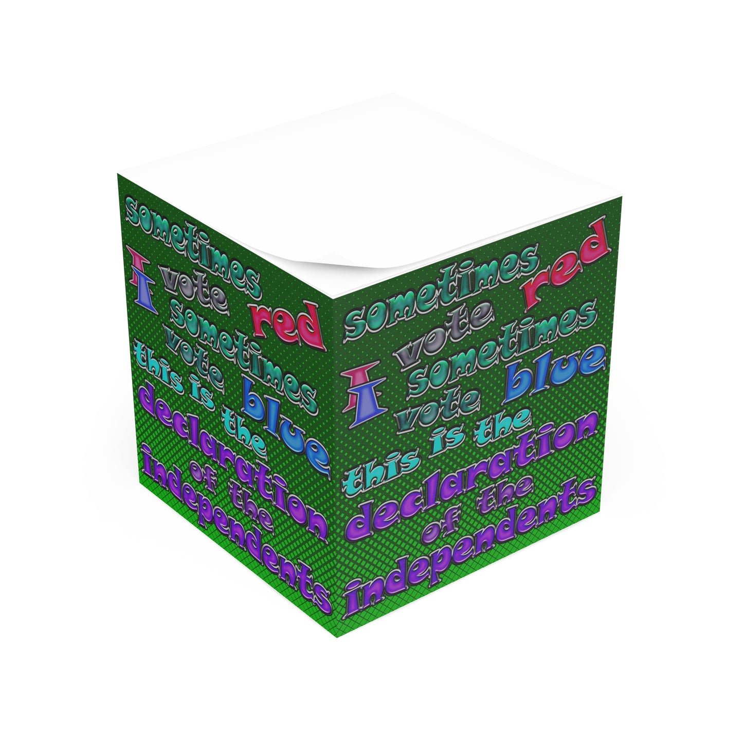 declaration of the independents - note cube (logo green)