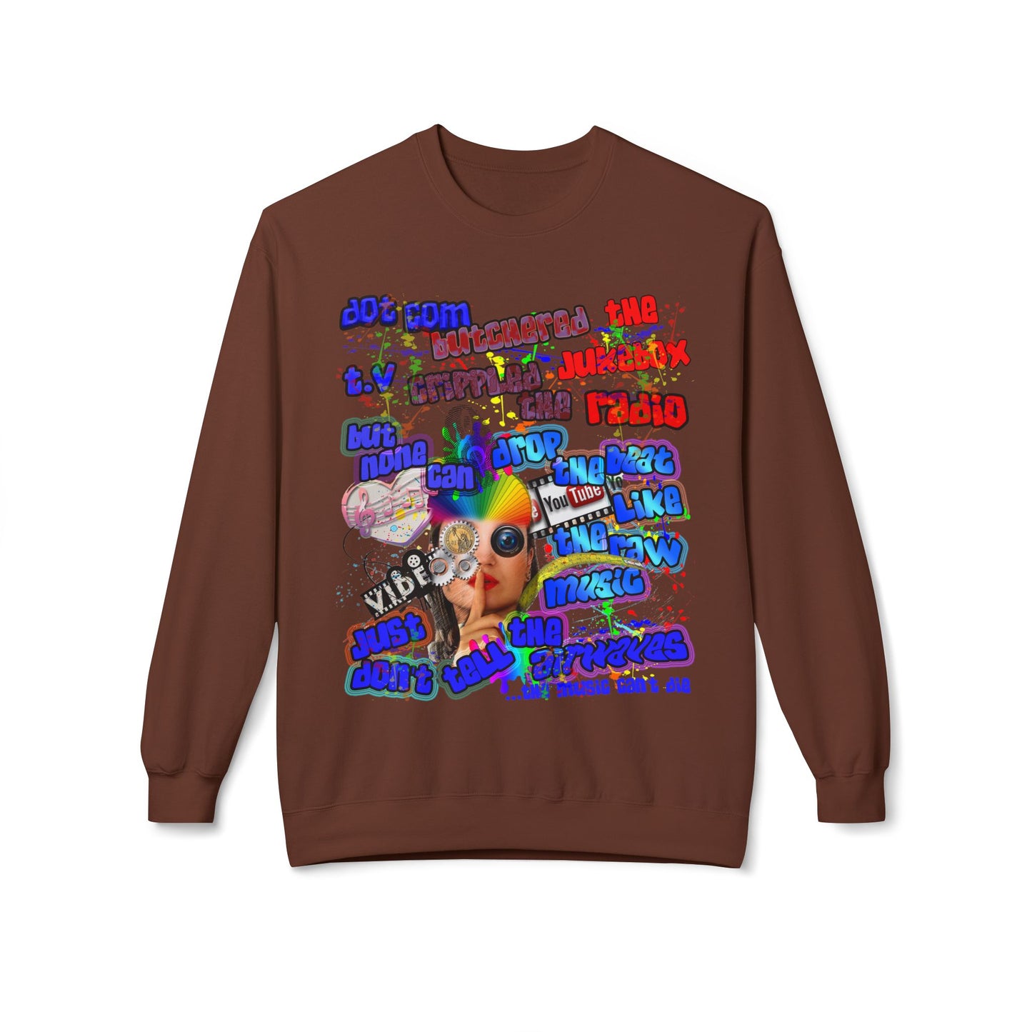 drop the beat - Unisex Midweight Softstyle Fleece Crewneck Sweatshirt