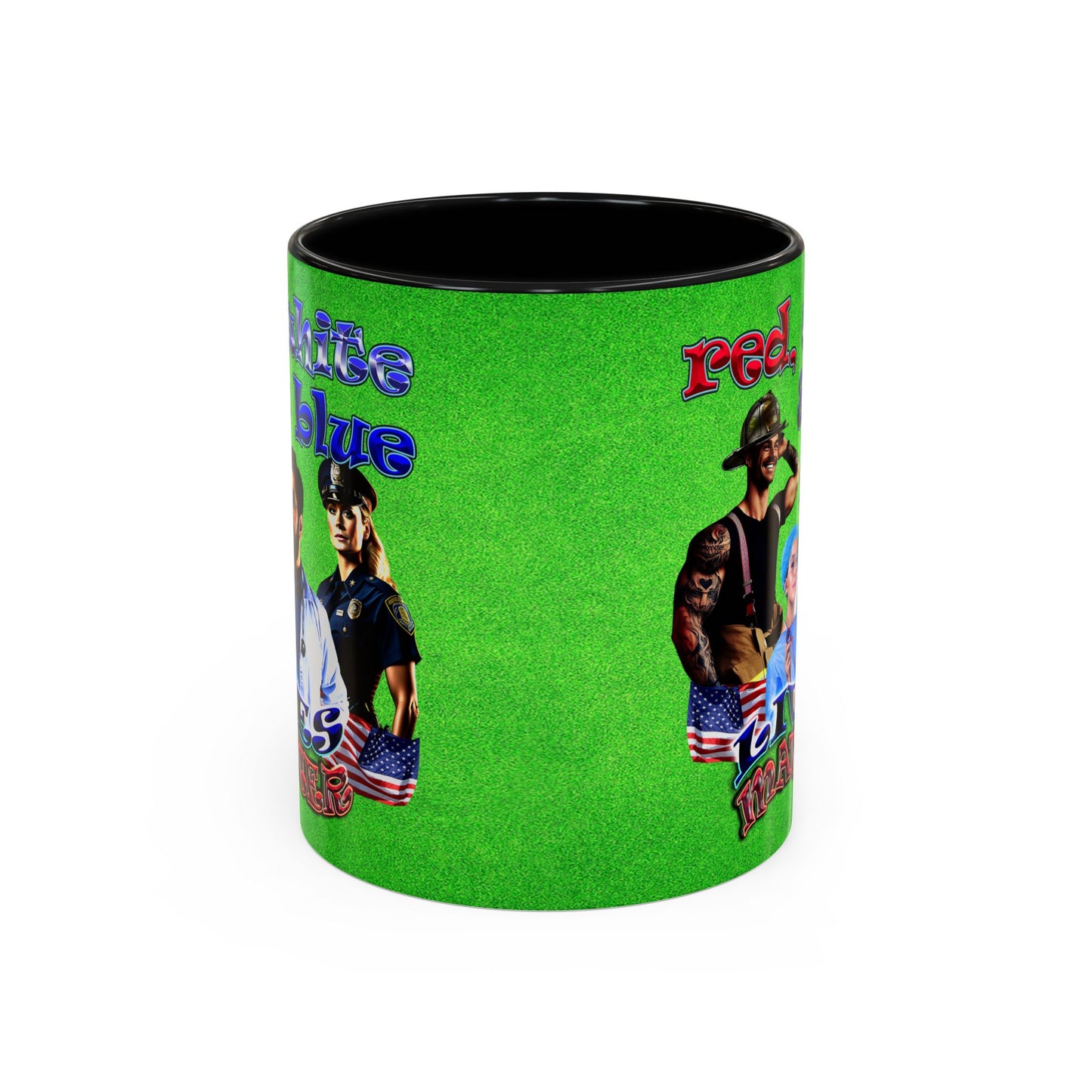 rw&b lives matter - Accent Mug (green turf)