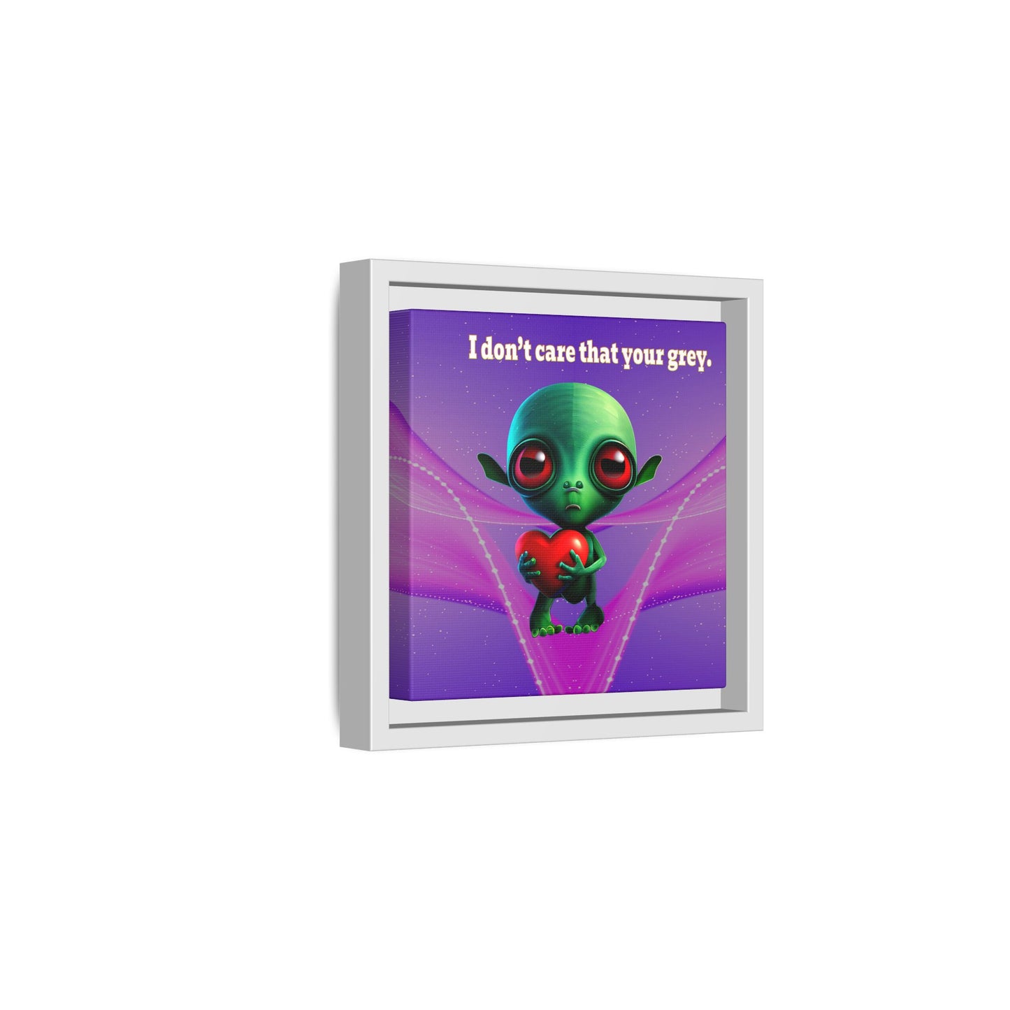 I don't care that your grey - framed canvas art (purple-pink wave)