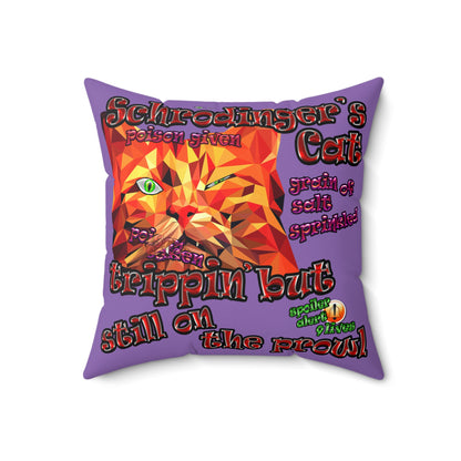 schrodinger's cat - Spun Polyester Square Pillow - (light purple)