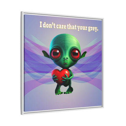 I don't care that your grey - framed canvas art (light blue-pink wave)