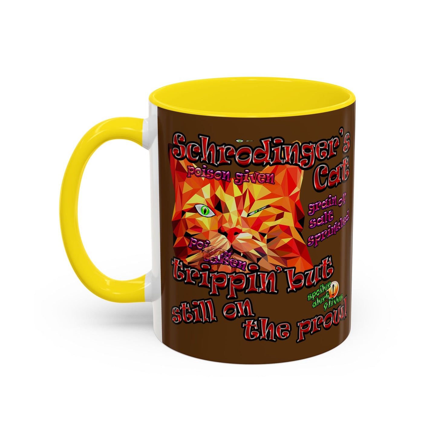 schrodinger's cat - Accent Mug (brown)