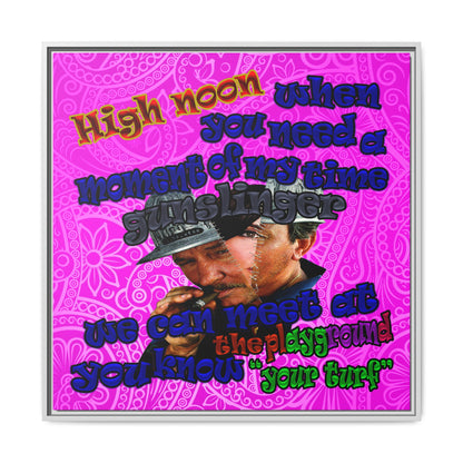 high noon - framed canvas art (pink swirl)