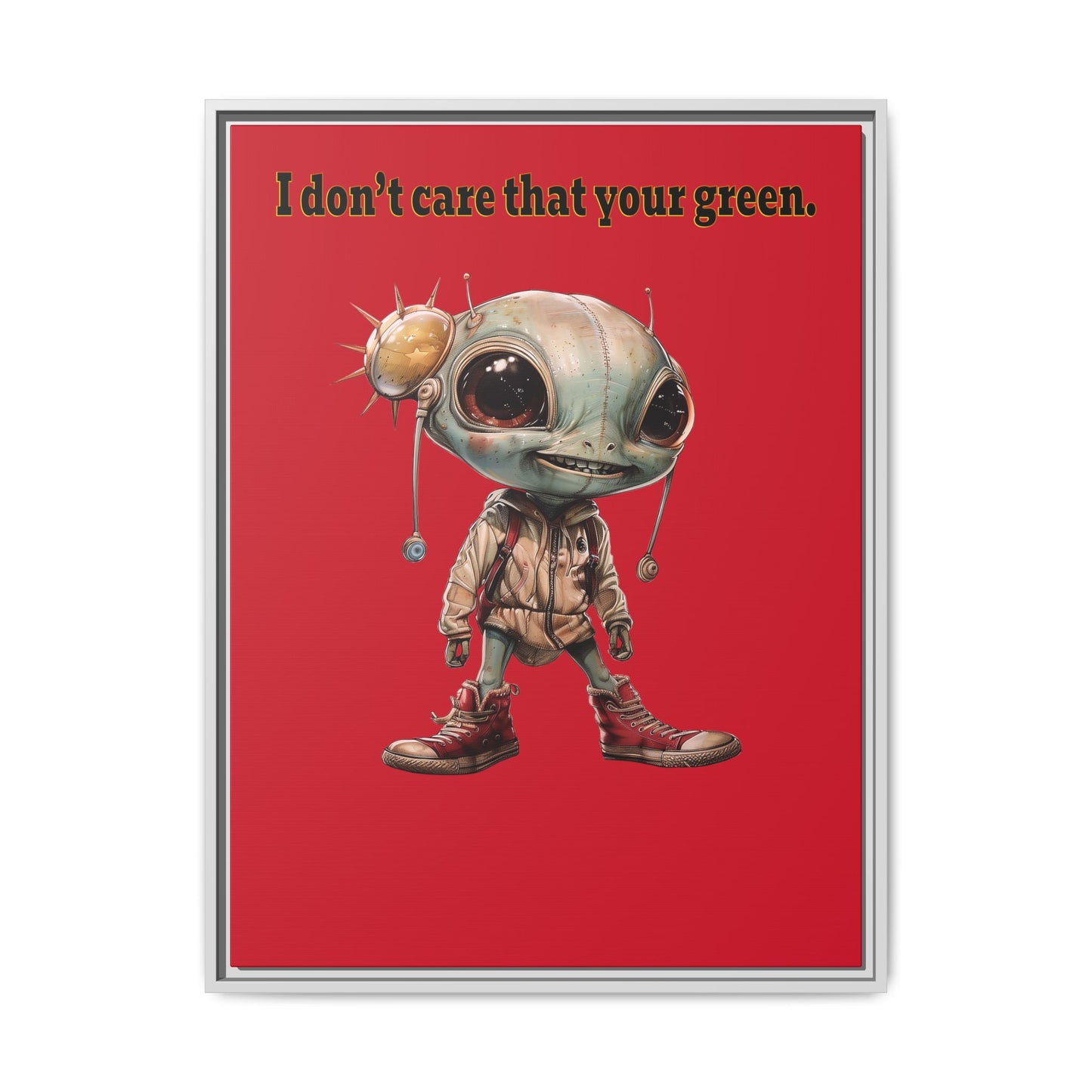 I don't care that your green - framed canvas art (dark red)