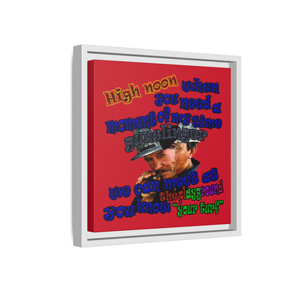 high noon - framed canvas art (dark red)