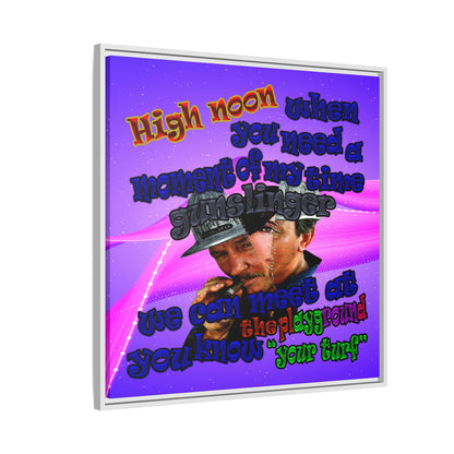 high noon - framed canvas art (purple-pink wave)