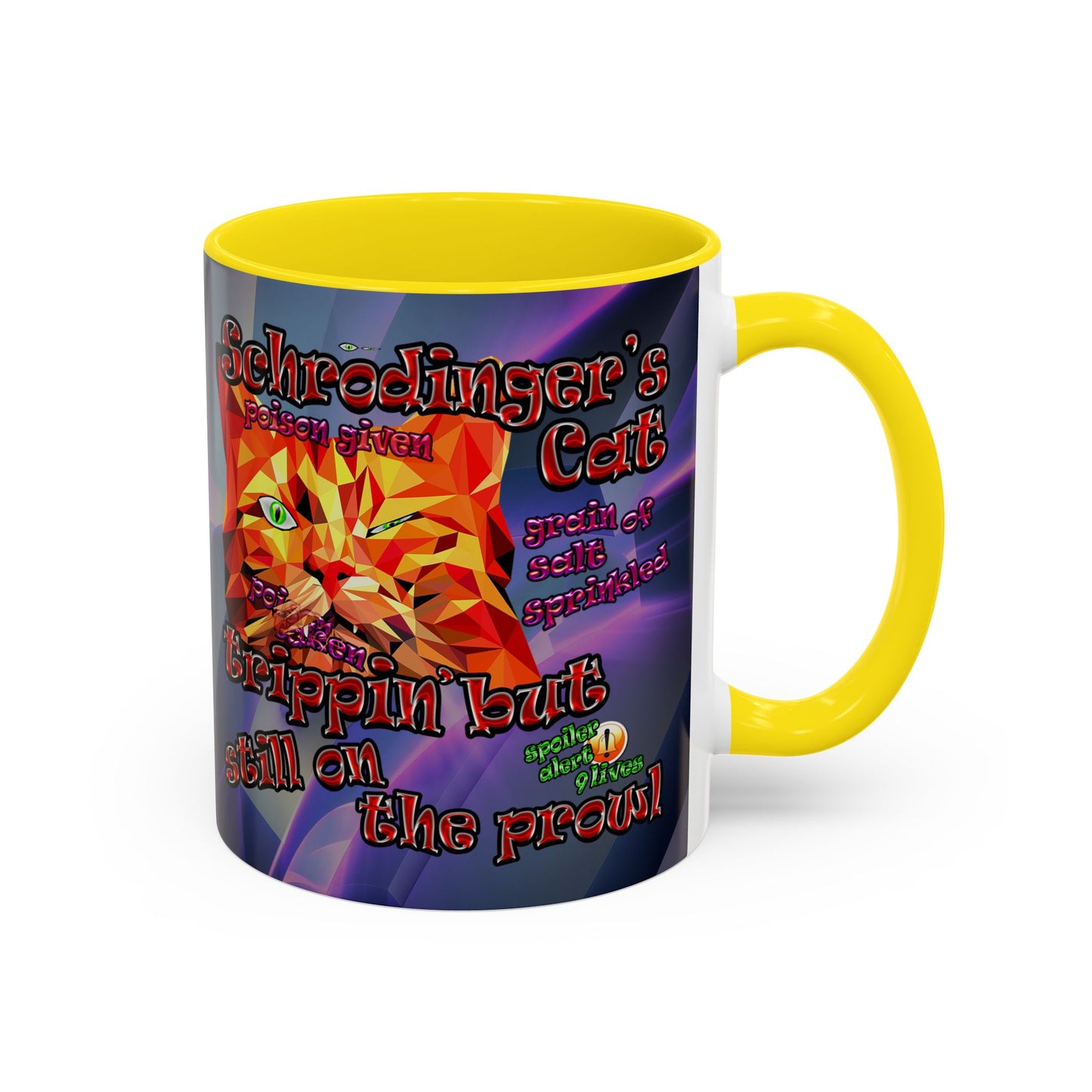 schrodinger's cat - Accent Mug (grey-pink wave)