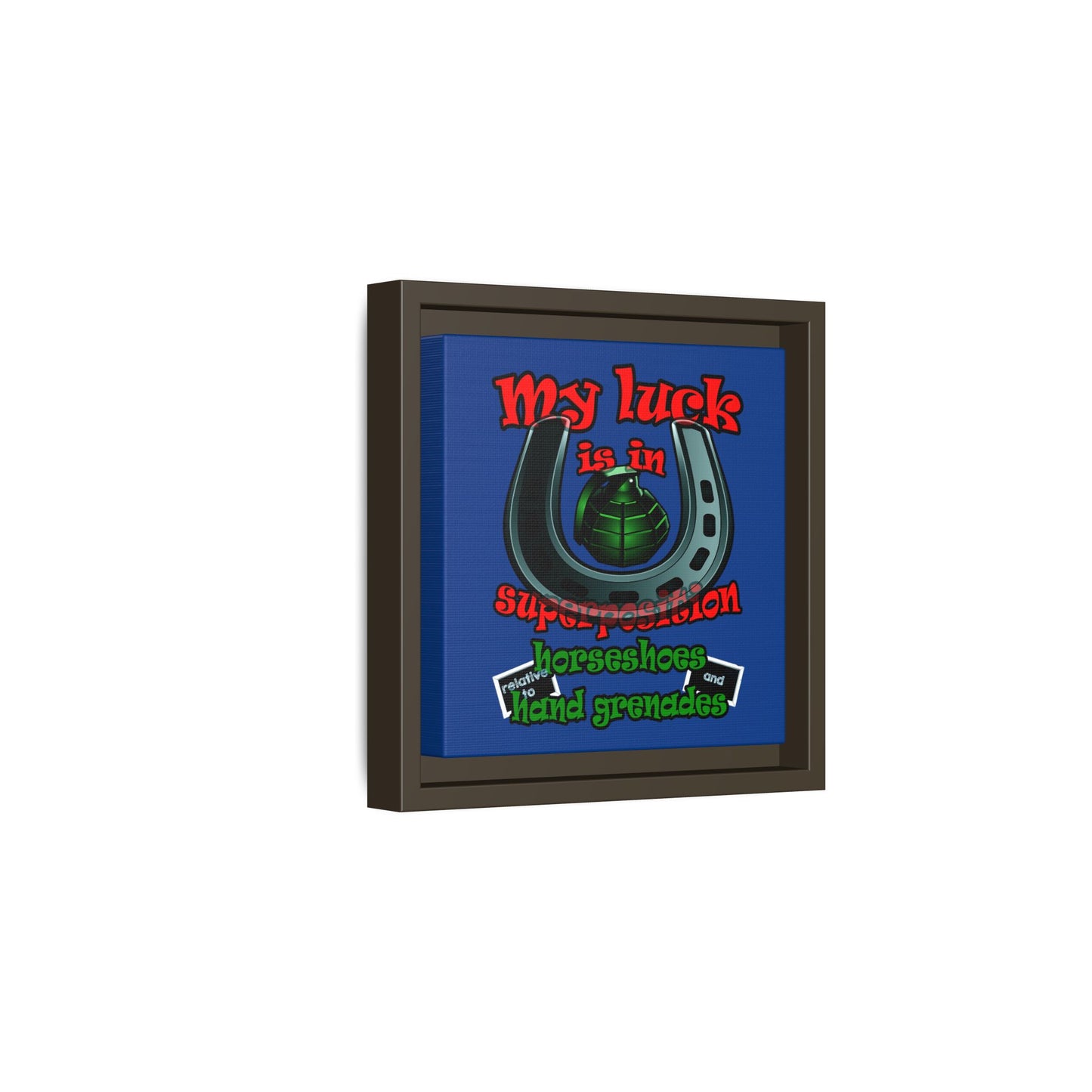 my luck - framed canvas art (dark blue)