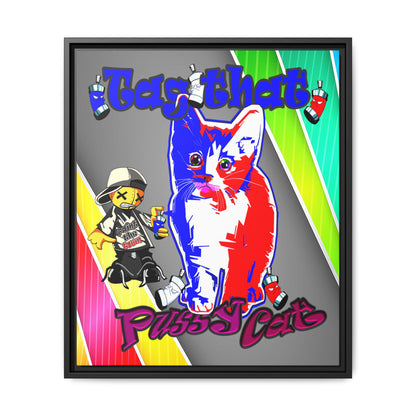 tag that - framed canvas art (rainbow split)
