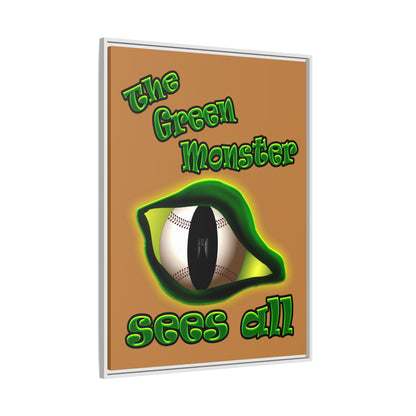 green monster - framed canvas art (light brown)