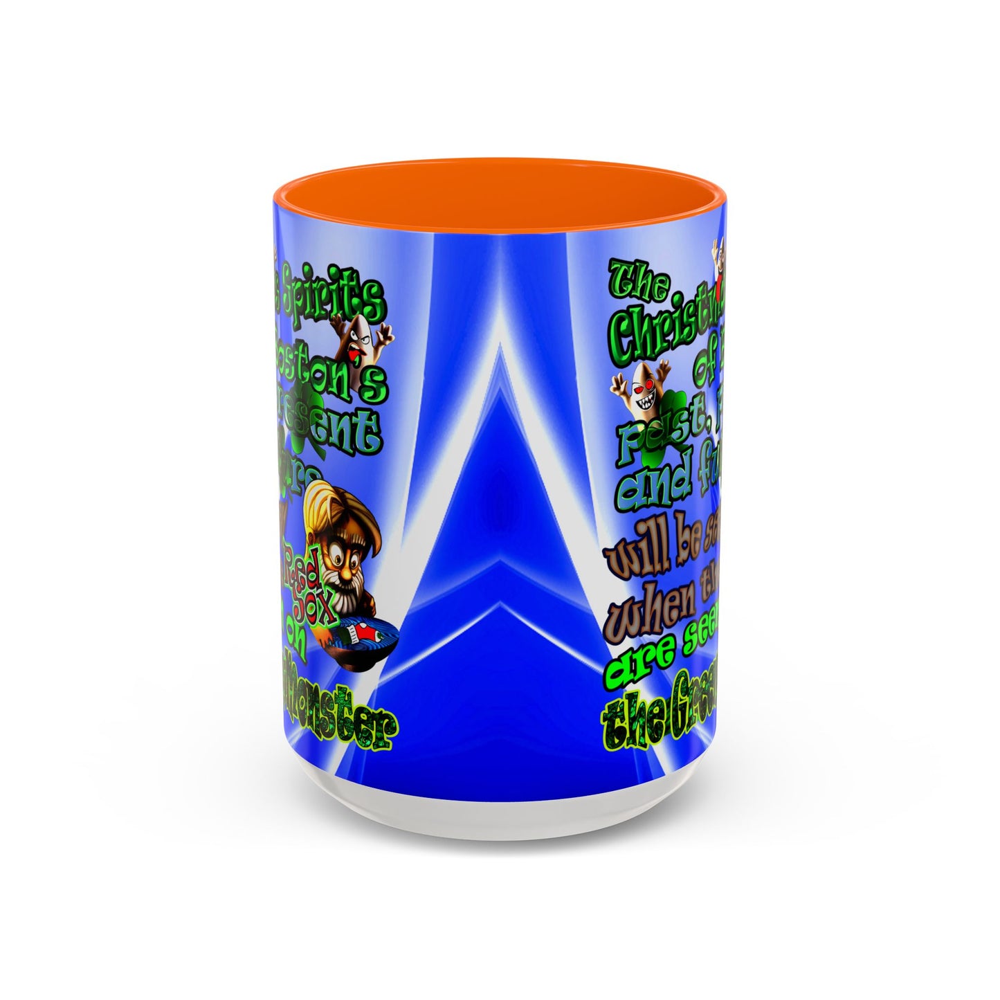 christmas spirits of boston - Accent Mug (blue-white wave)