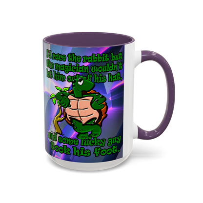 turtle race - Accent Mug (grey-pink wave)