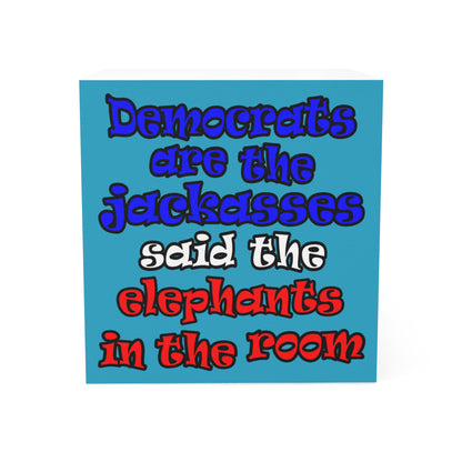 donkeys and elephants - note cube (turquoise)