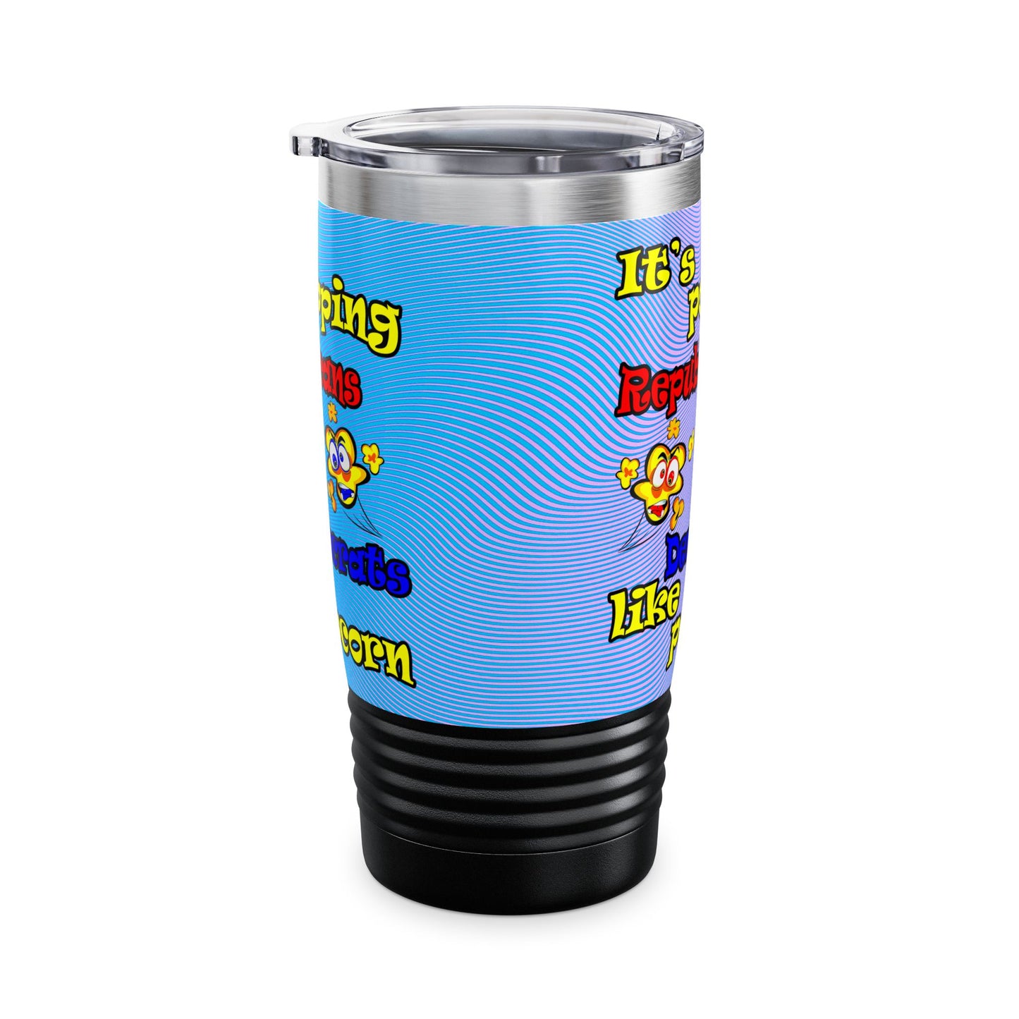 popping like popcorn - Ringneck Tumbler, 20oz (light blue-purple wave)