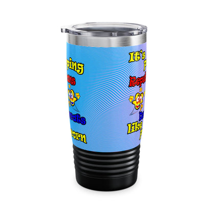popping like popcorn - Ringneck Tumbler, 20oz (light blue-purple wave)