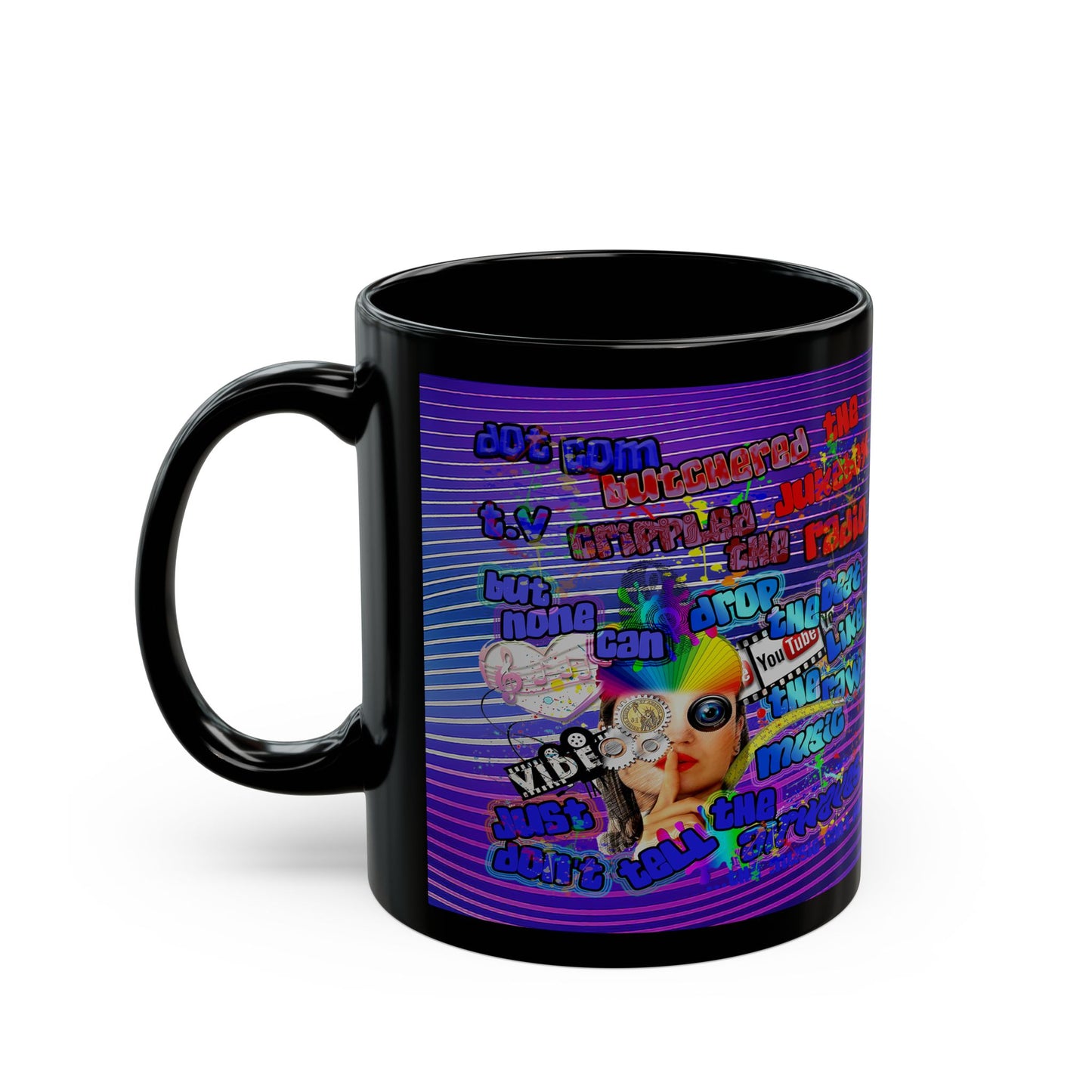 drop the beat - Black Mug (purple wave)