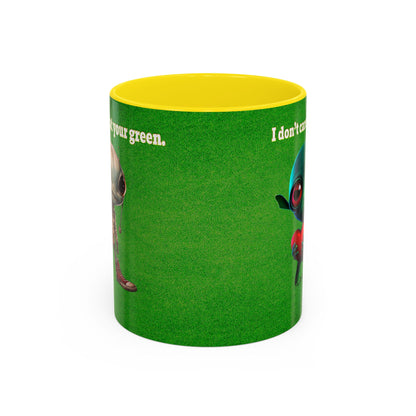 I don't care that your grey - Accent Mug (green turf)