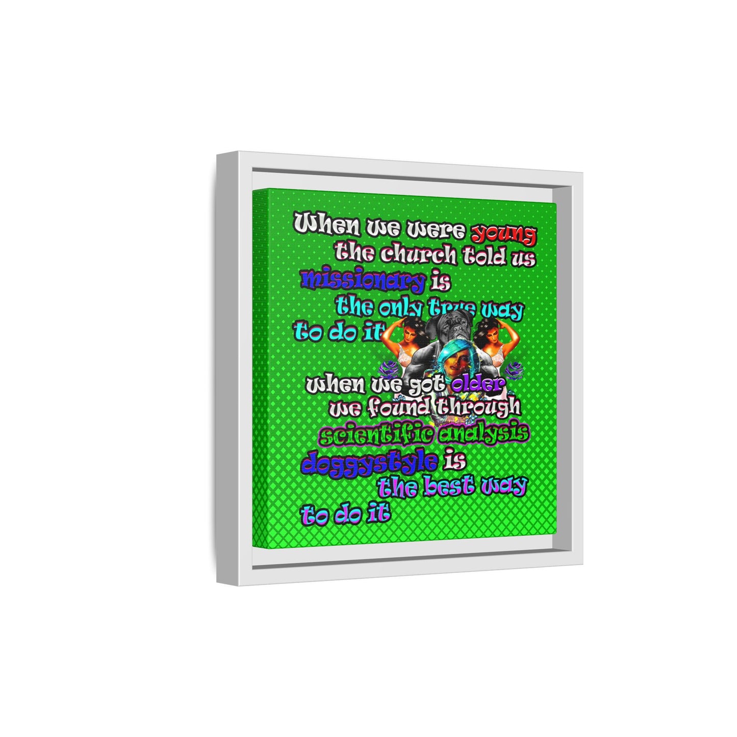 doggystyle - framed canvas art (logo green)