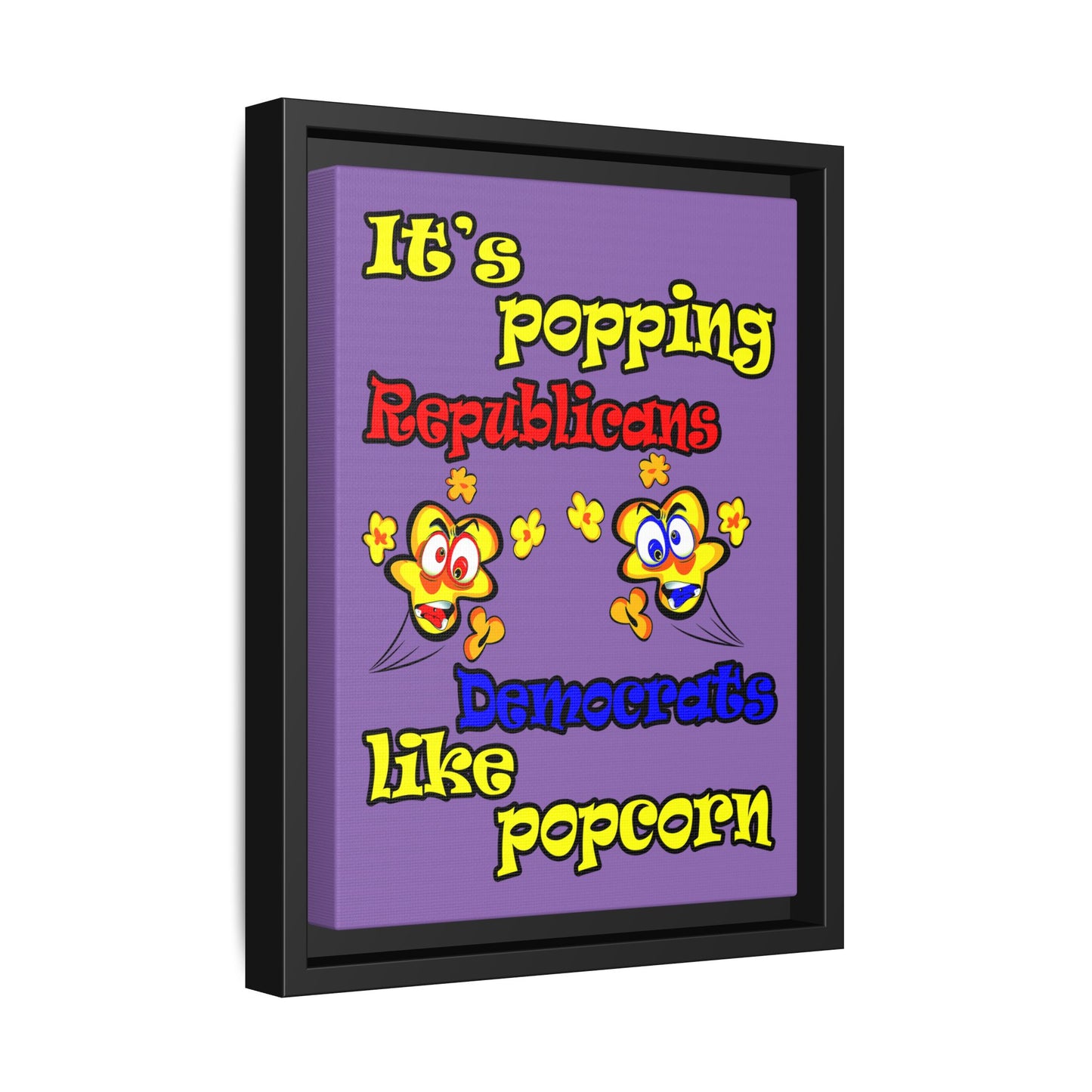 popping like popcorn - framed canvas art (light purple)