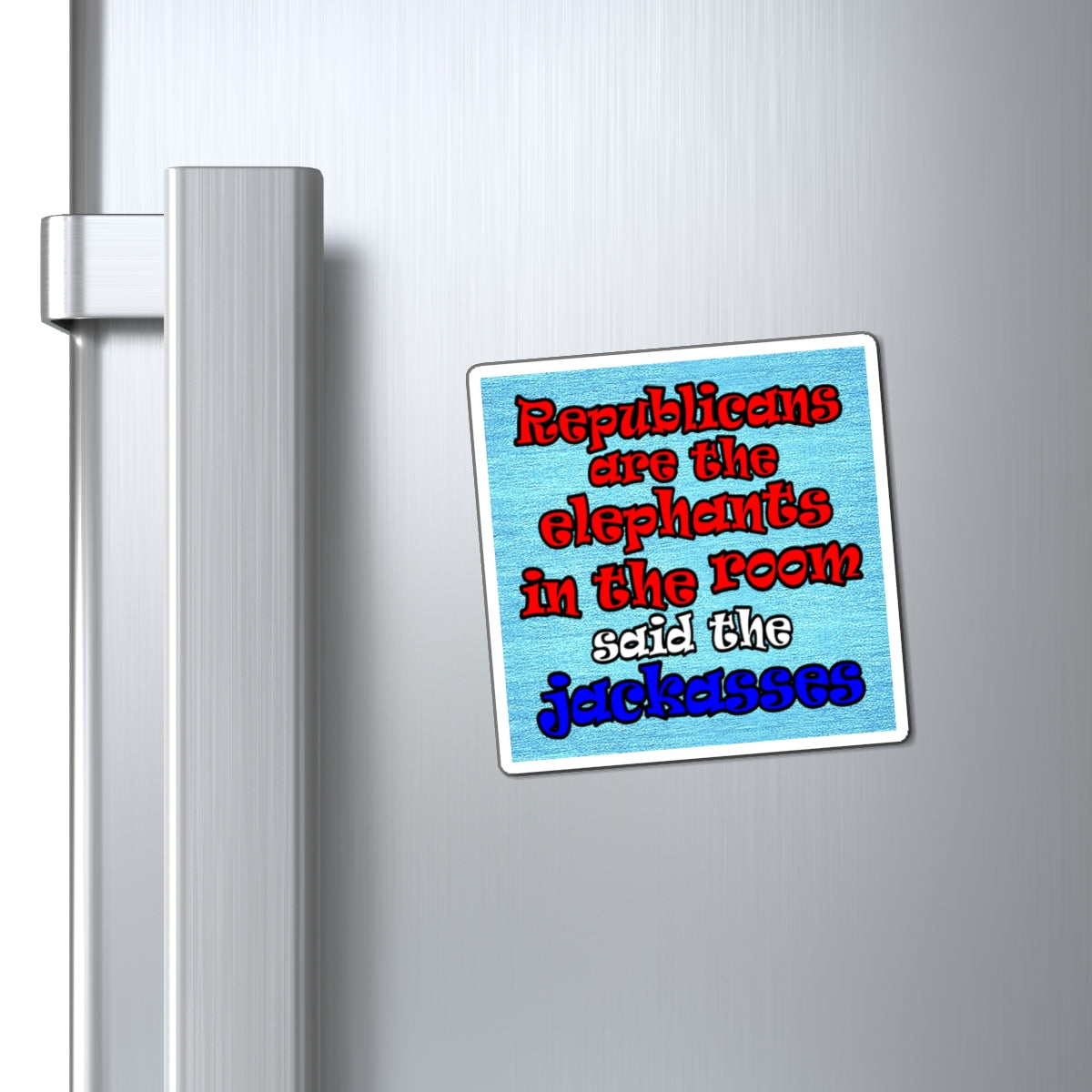 donkeys and elephants - Magnets - (faded blue)