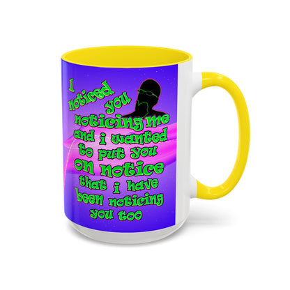 noticed you noticing - Accent Mug (purple-pink wave)
