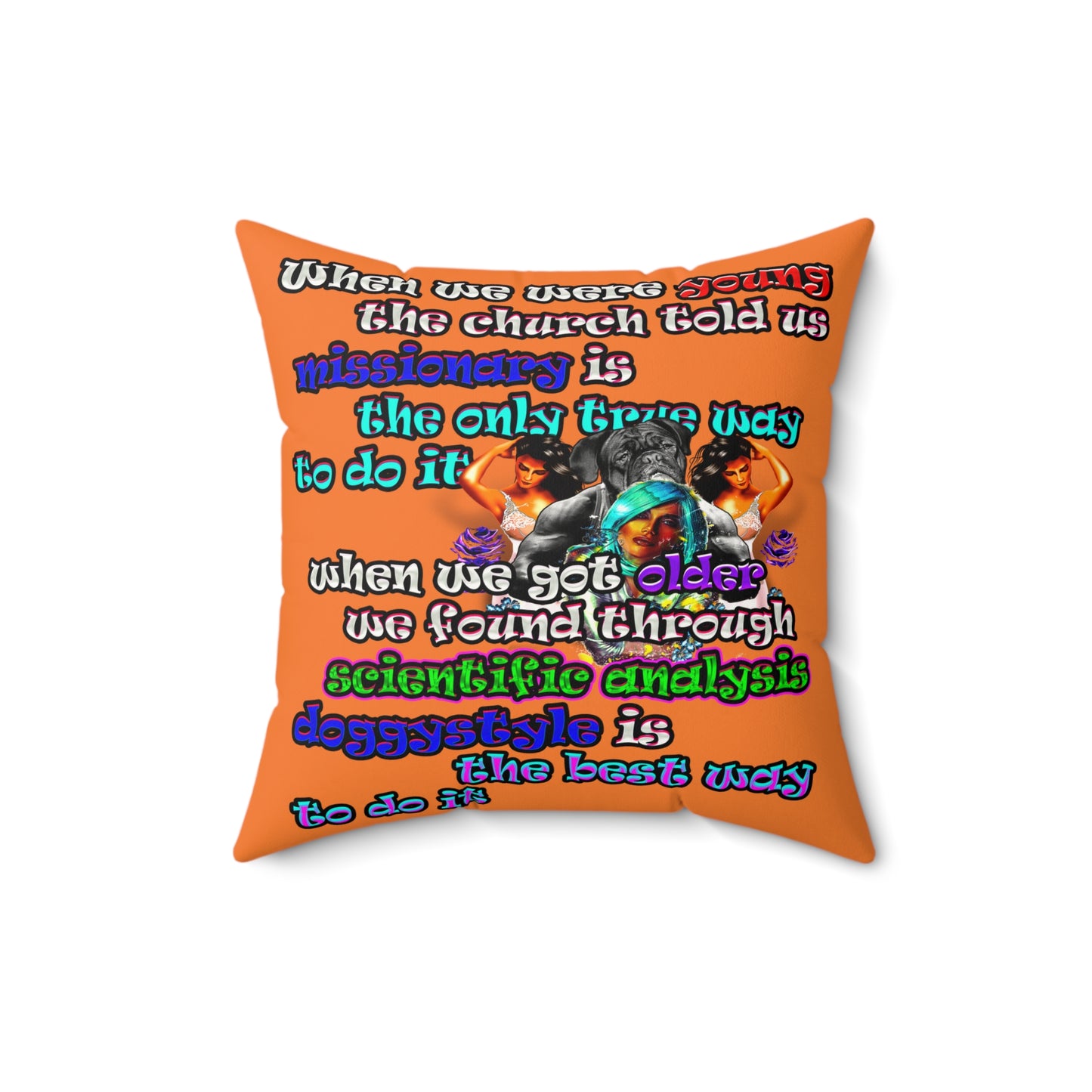 doggystyle - Faux Suede Square Pillow - (crusta)