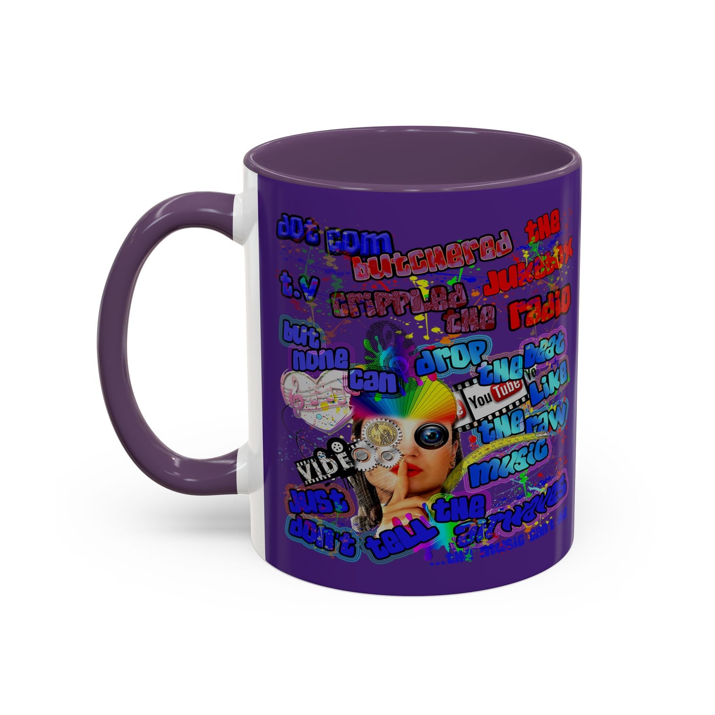 drop the beat - Accent Mug (purple)