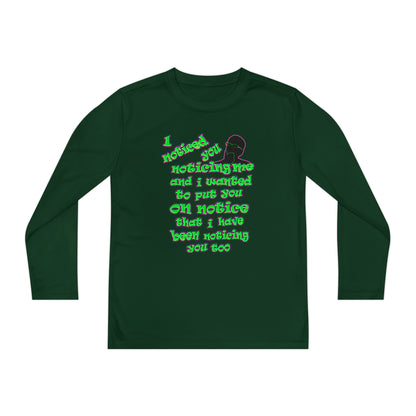 noticed you noticing - Youth Long Sleeve Competitor Tee
