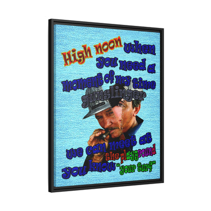 high noon - framed canvas art (faded blue)