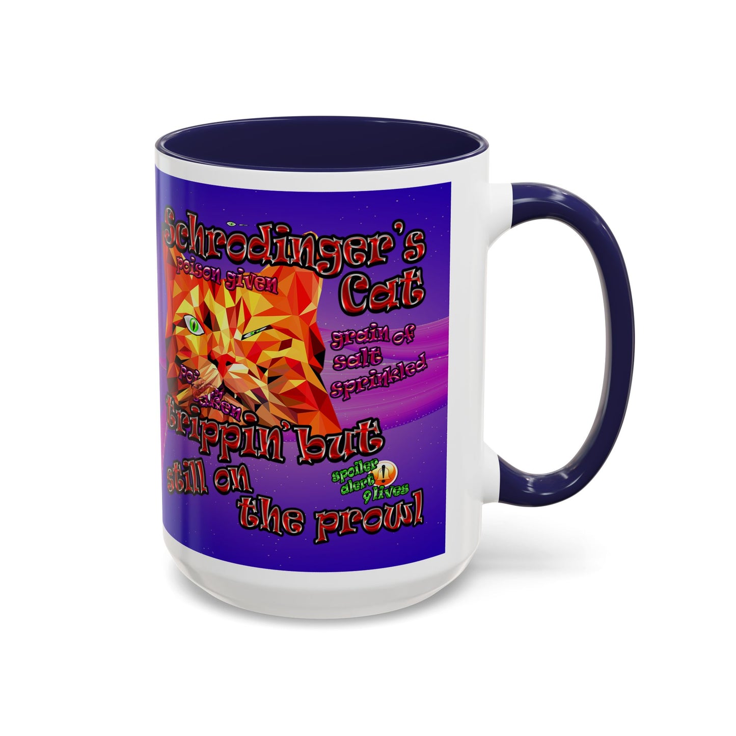 schrodinger's cat - Accent Mug (purple-pink wave)