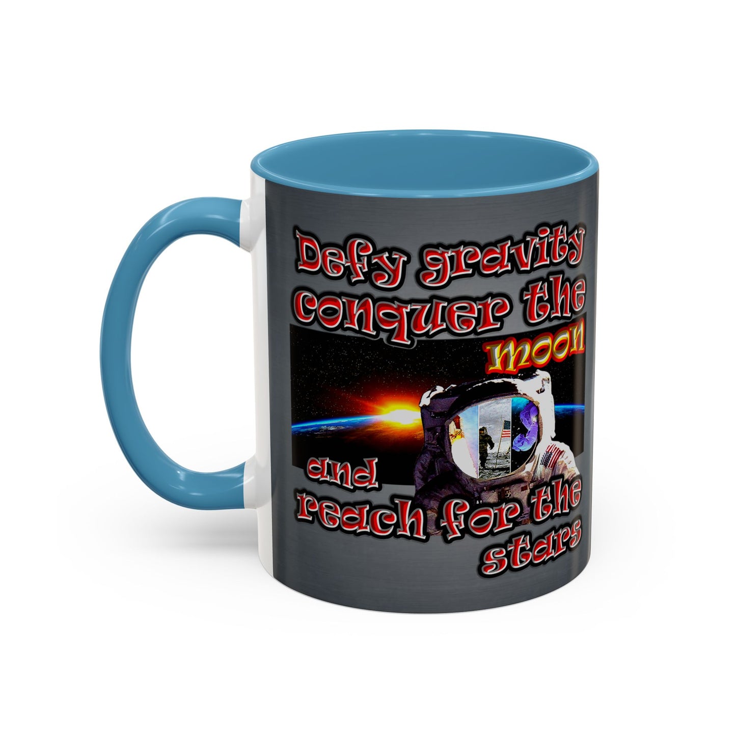 defy conquer reach - Accent Mug (grey-light grey)