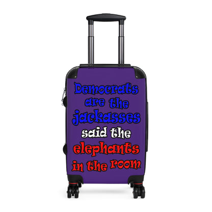 donkeys and elephants - Suitcase (purple)