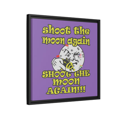 shoot the moon again - framed canvas art (light purple)