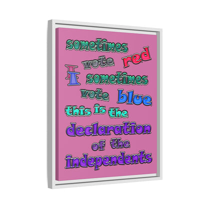 declaration of the independents - framed canvas art (light pink)