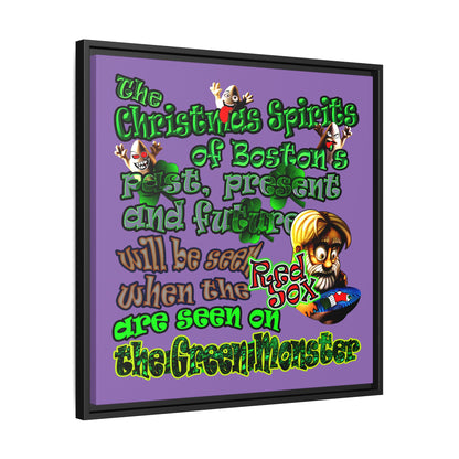 christmas spirits of boston - framed canvas art (light purple)