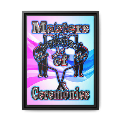 em cee squared - framed canvas art (light blue-pink wave)