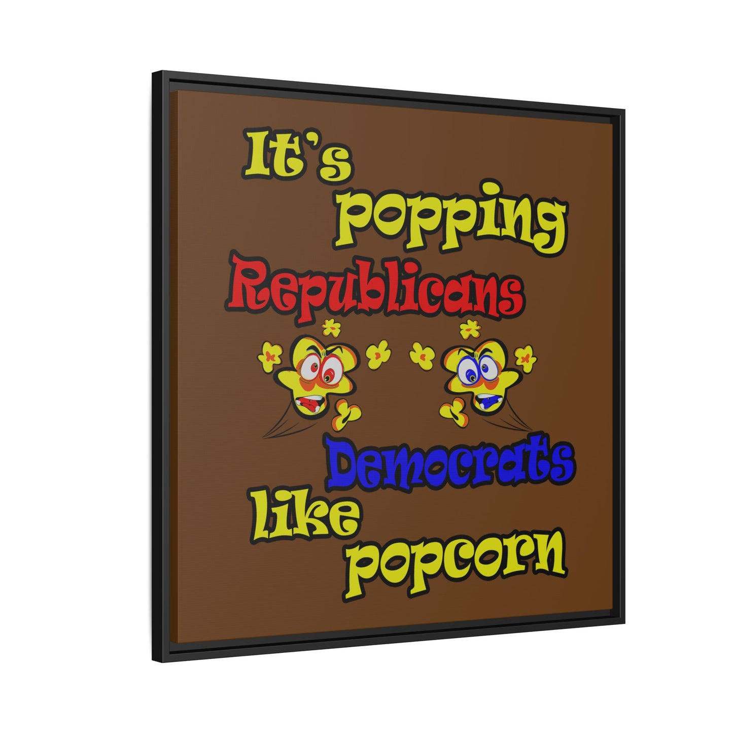 popping like popcorn - framed canvas art (brown)