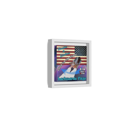 shoot for the stars - framed canvas art (grey-pink wave)