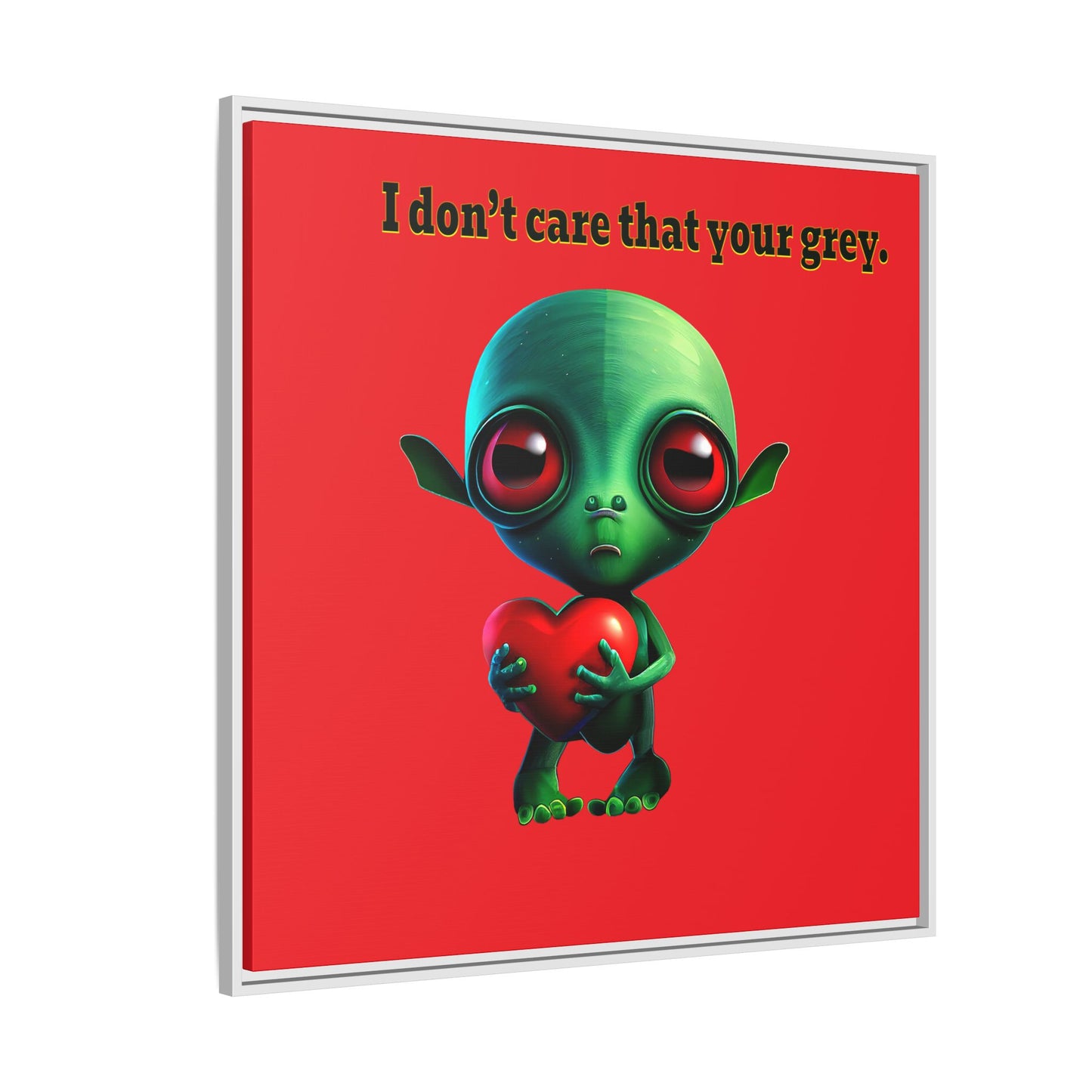 I don't care that your grey - framed canvas art (red)