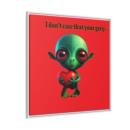 I don't care that your grey - framed canvas art (red)