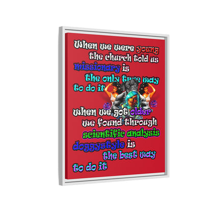 doggystyle - framed canvas art (dark red)