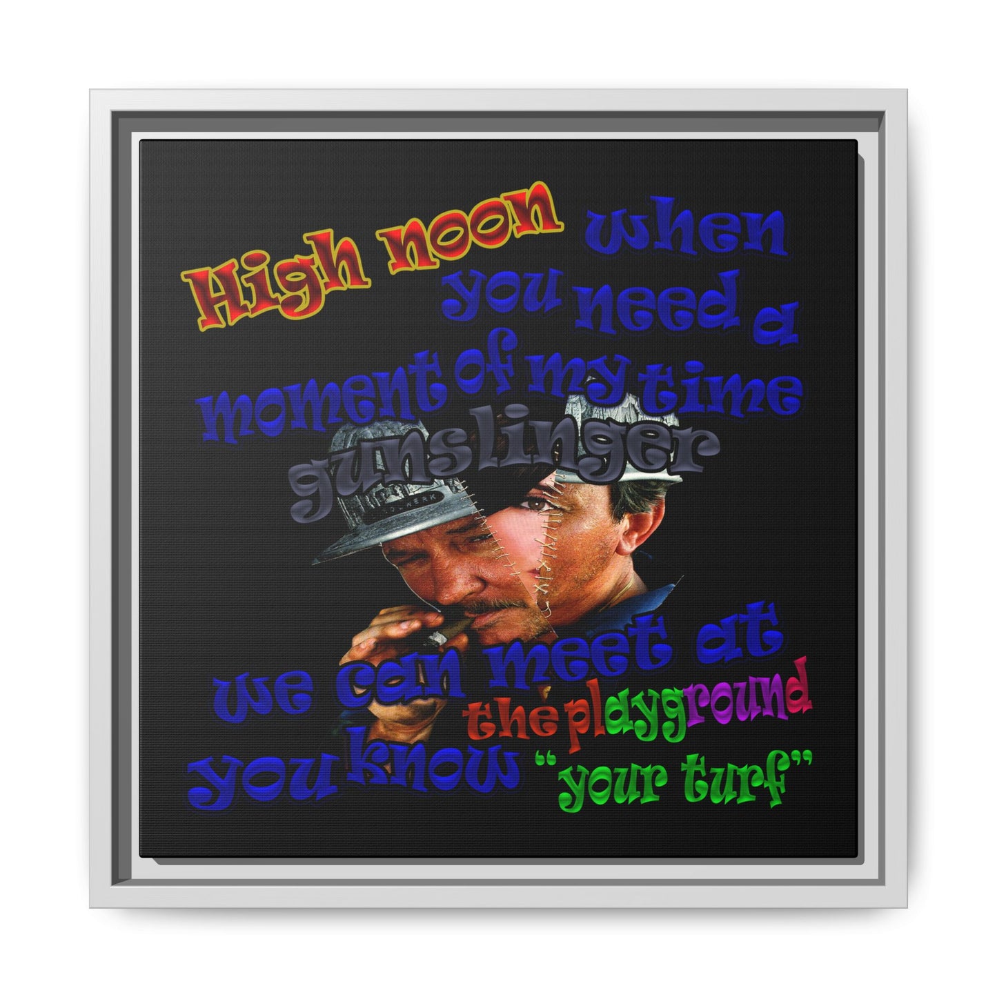 high noon - framed canvas art (black)