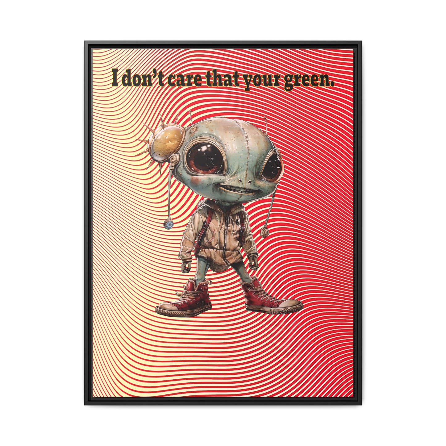 I don't care that your green - framed canvas art (yellow-orange wave)